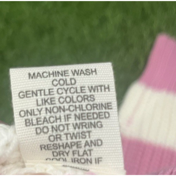 MOON & MADISON Cardigan Sweater Women Stripe Pink Knit Size MEDIUM (8-10) - Picture 7 of 8